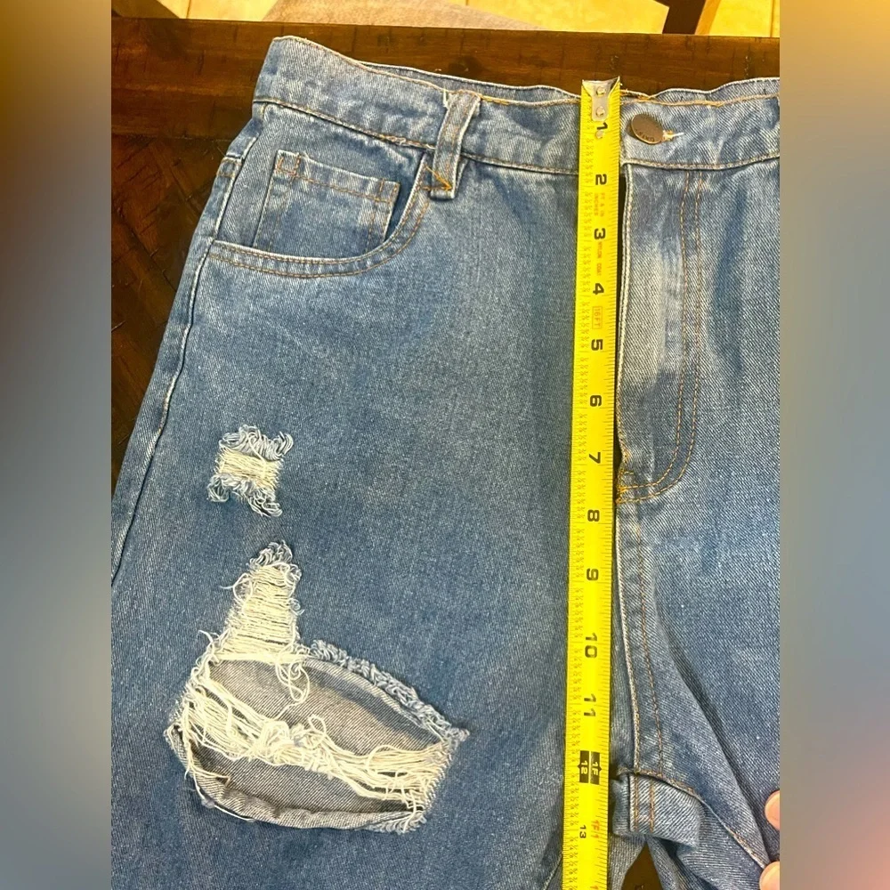 Daisy Distressed Denim Joggers - Size Medium